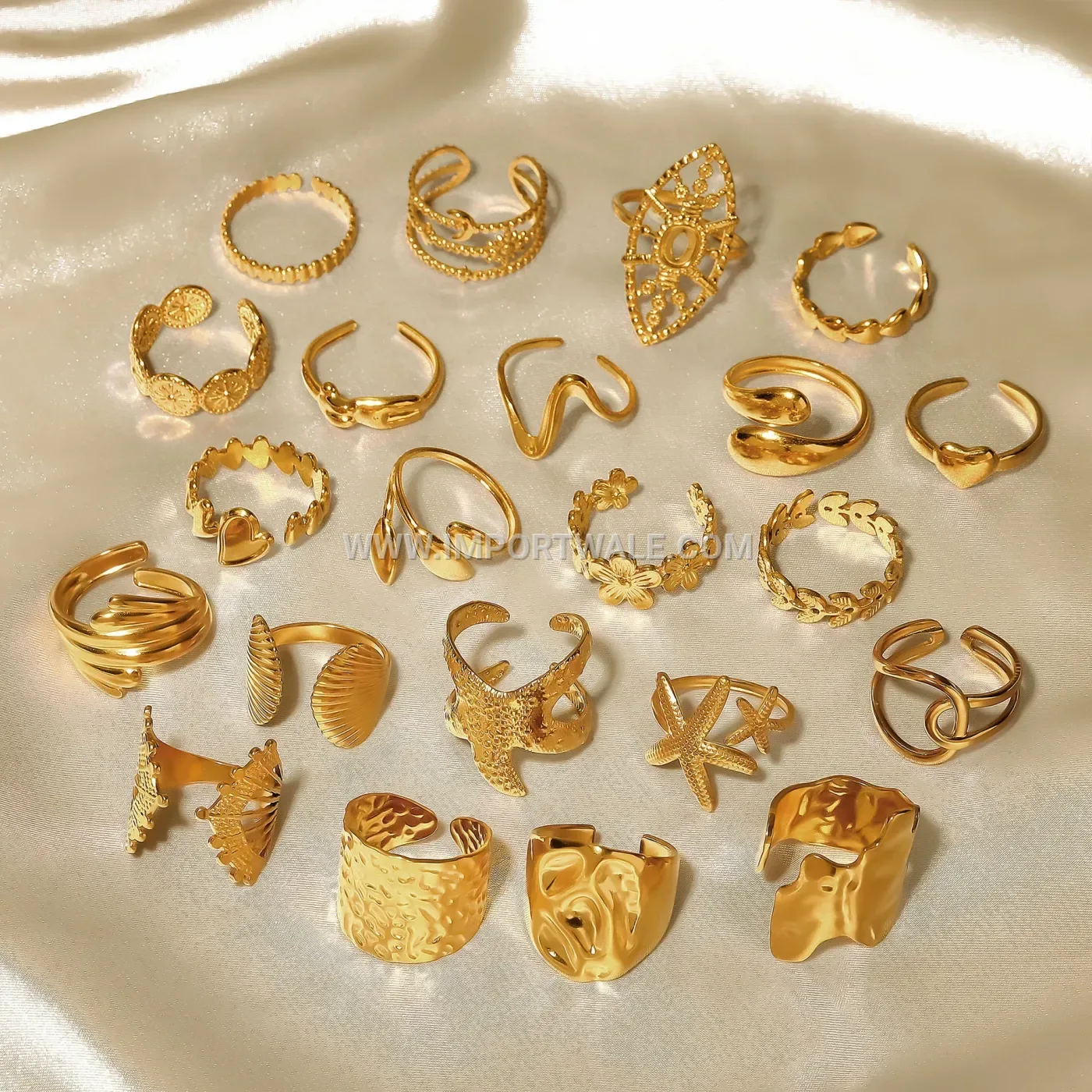 Gold Plated Stainless Steel Open Motif Ring