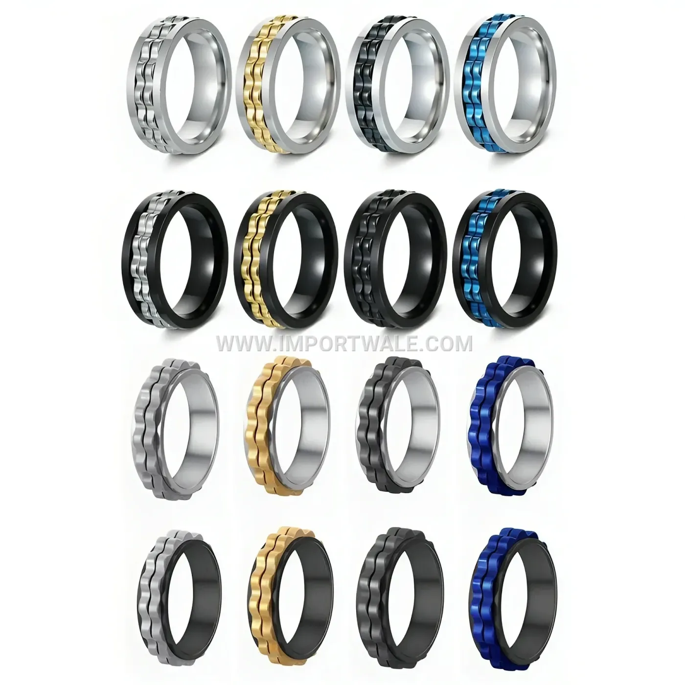 Punk Style Gear Spinner Stainless Steel Ring