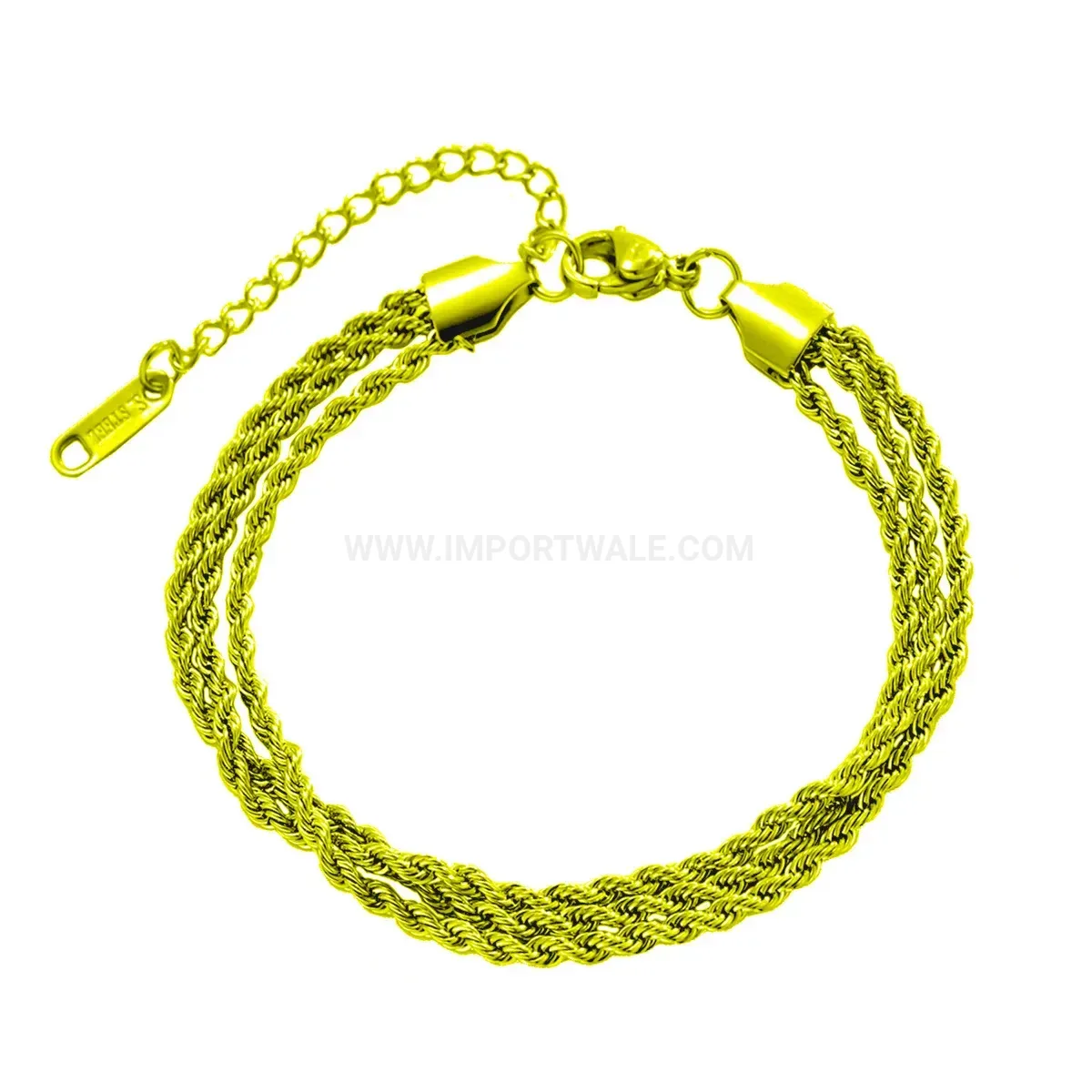 Multi Layered Twist Chain Stainless Steel Statement Bracelet