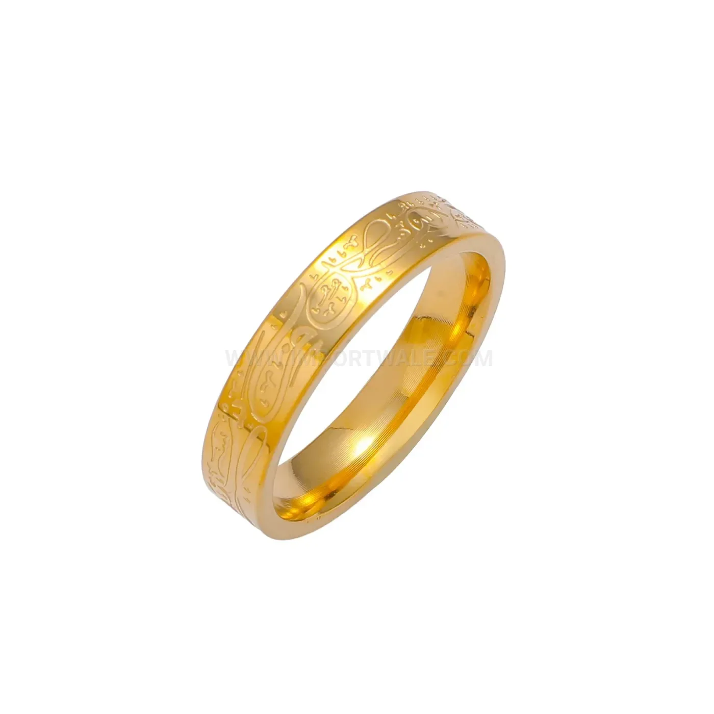 Engraved Stainless Steel Islamic Script Ring for Women