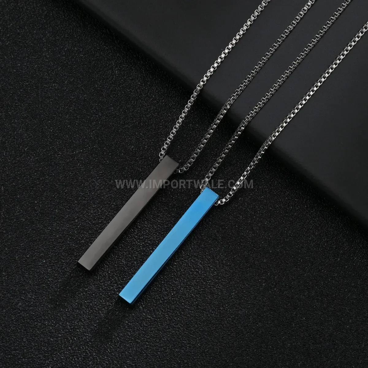 Geometric Vertical Bar Pendant Stainless Steel Unisex Necklace