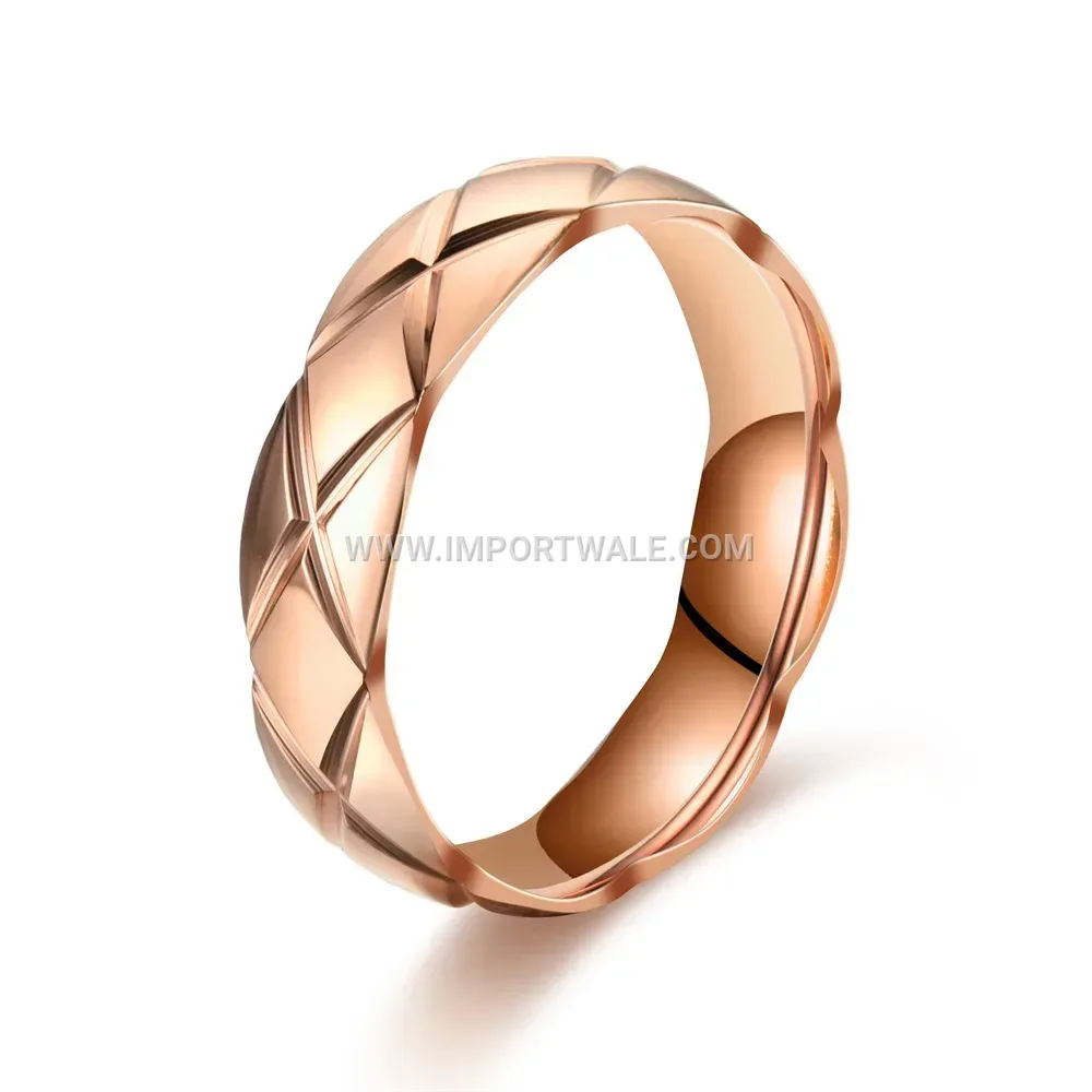 Cut Edge Curved Stainless Steel Geometric Band Ring