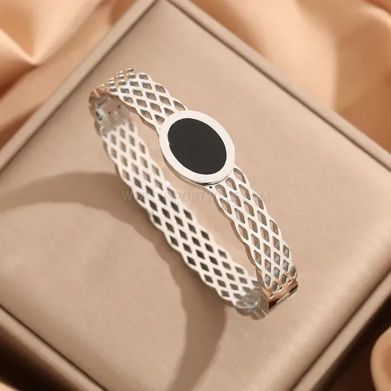 Cutout Roman Medallion Titanium Steel Bangle