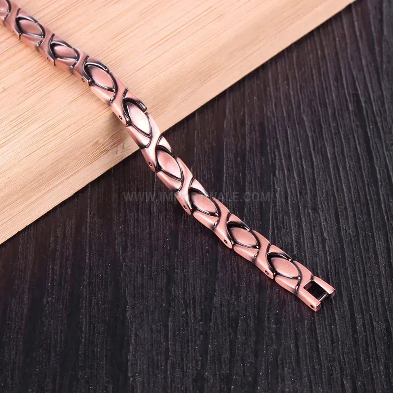 Modern Minimalist Copper Fish Bio Magnetic Charm Bracelet
