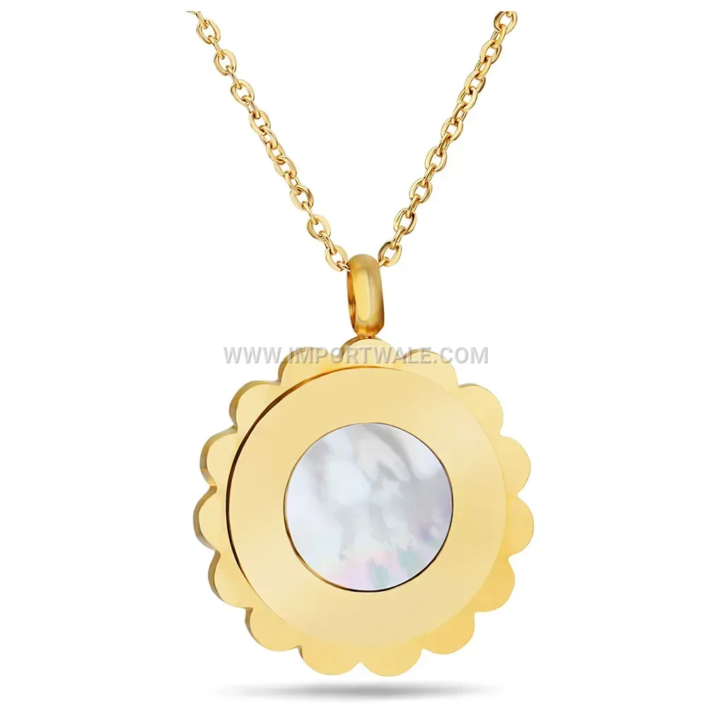 Minimalist Stainless Steel Sunflower Pendant Collar Necklace