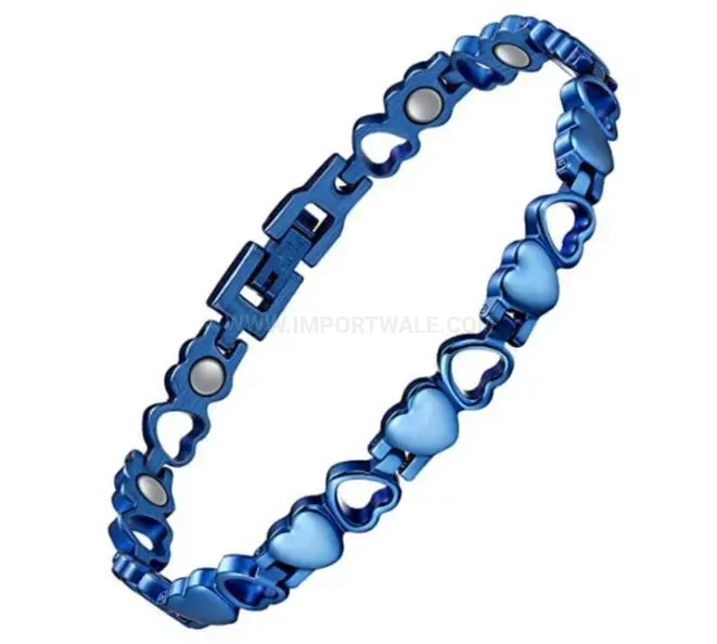 Designer Sweet Heart Steel Magnetic Therapy Bio Bracelet