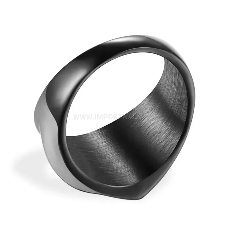 Bold Rhombus Polished Stainless Steel Signet Ring