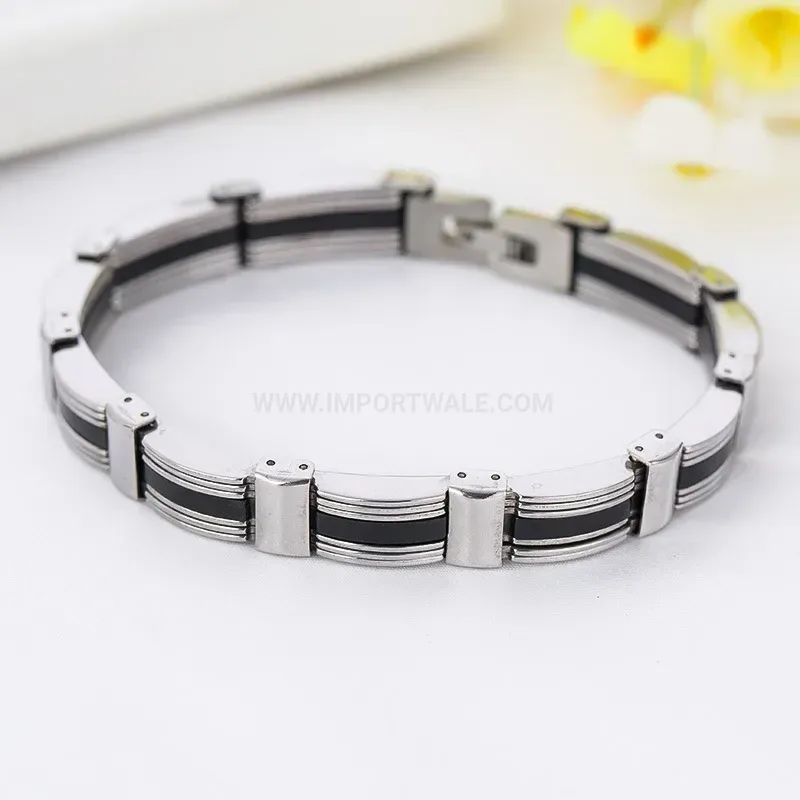 Men's Modern Black Drip Glaze Titanium Steel Bracelet