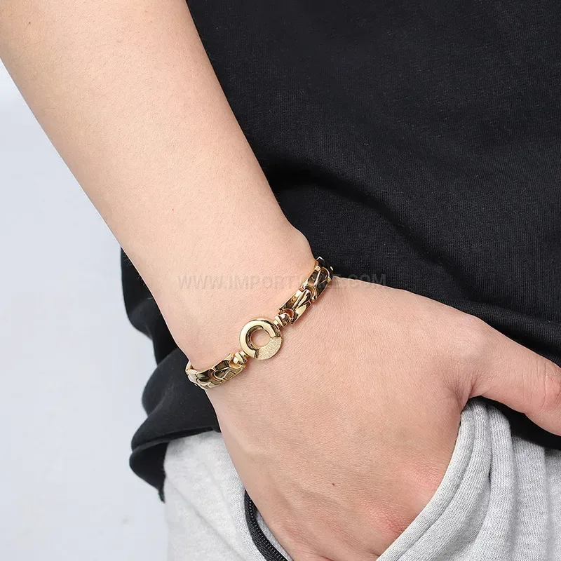 Fashion Zircon Crystal Safety Buckle Bio Magnetic Titanium Bracelet