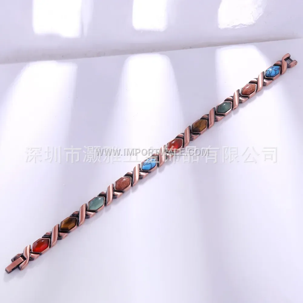 Vintage Red Bronze Alloy Magnetic Bangle Bracelet