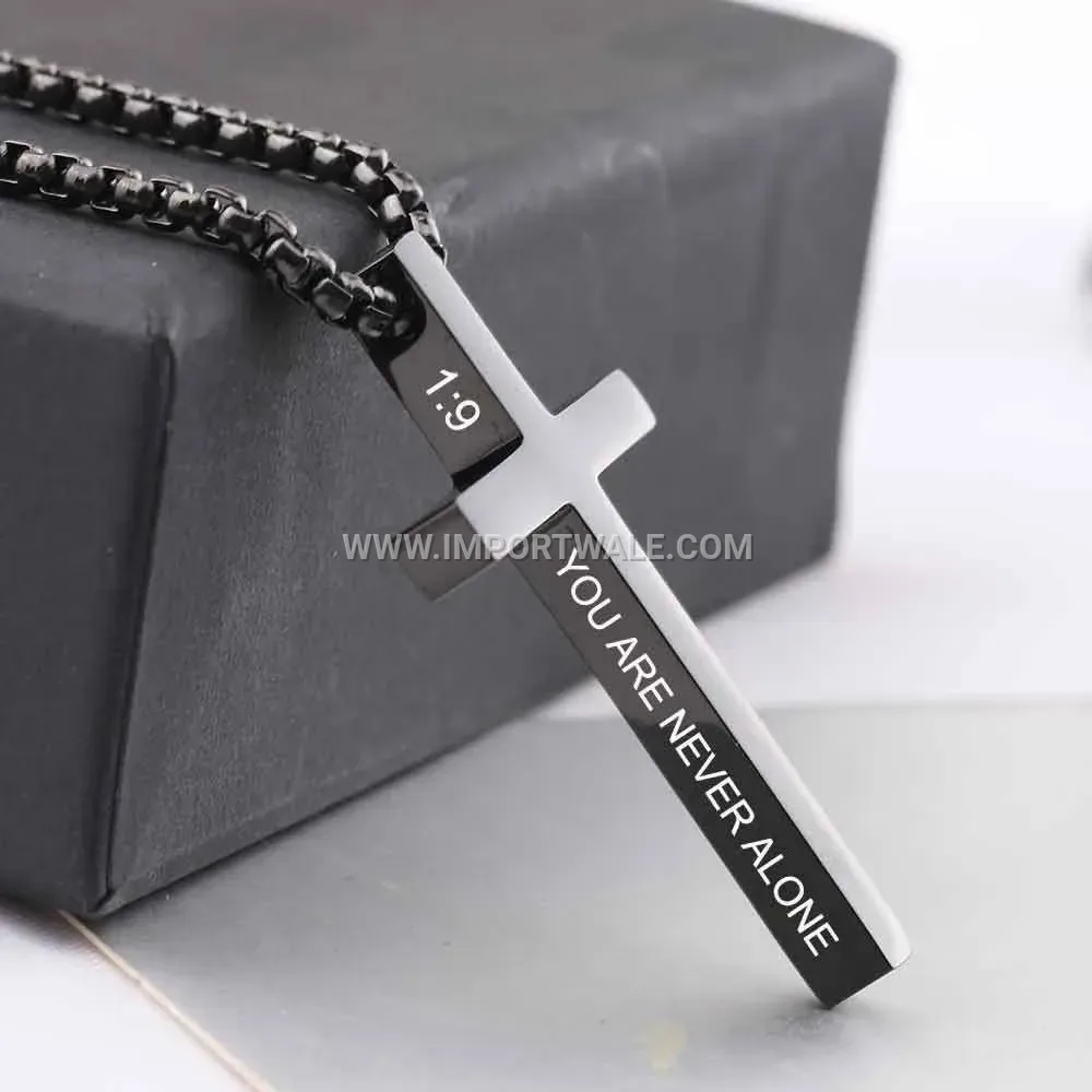Minimalist Stainless Steel Cross Pendant Necklace