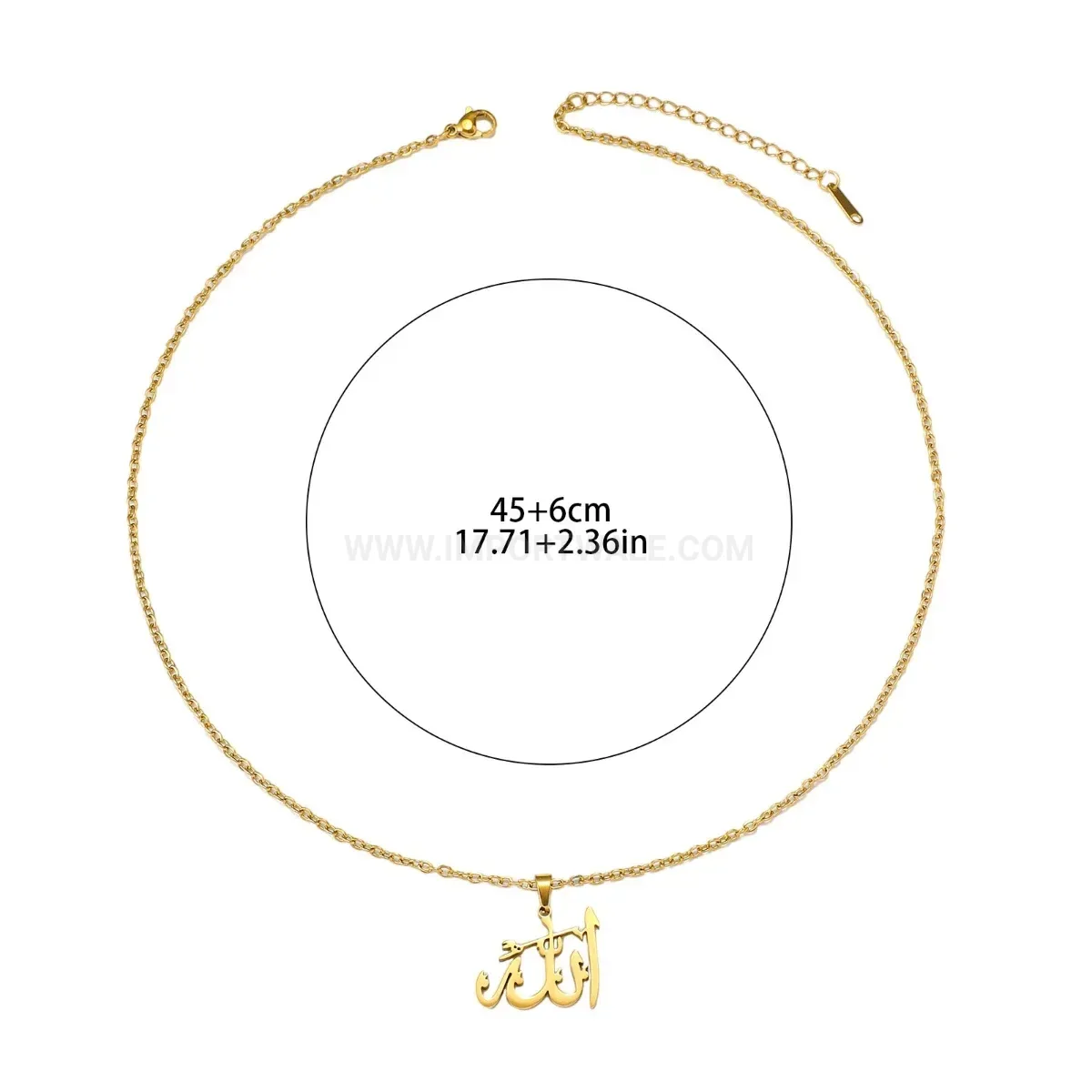 Stylish Minimalist Stainless Steel Religious Calligraphy Pendant Necklace
