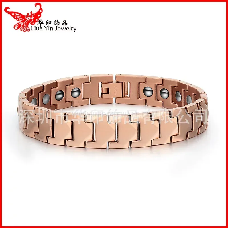 Elegant Pure Titanium Bio Magnetic Therapy Link Bracelet