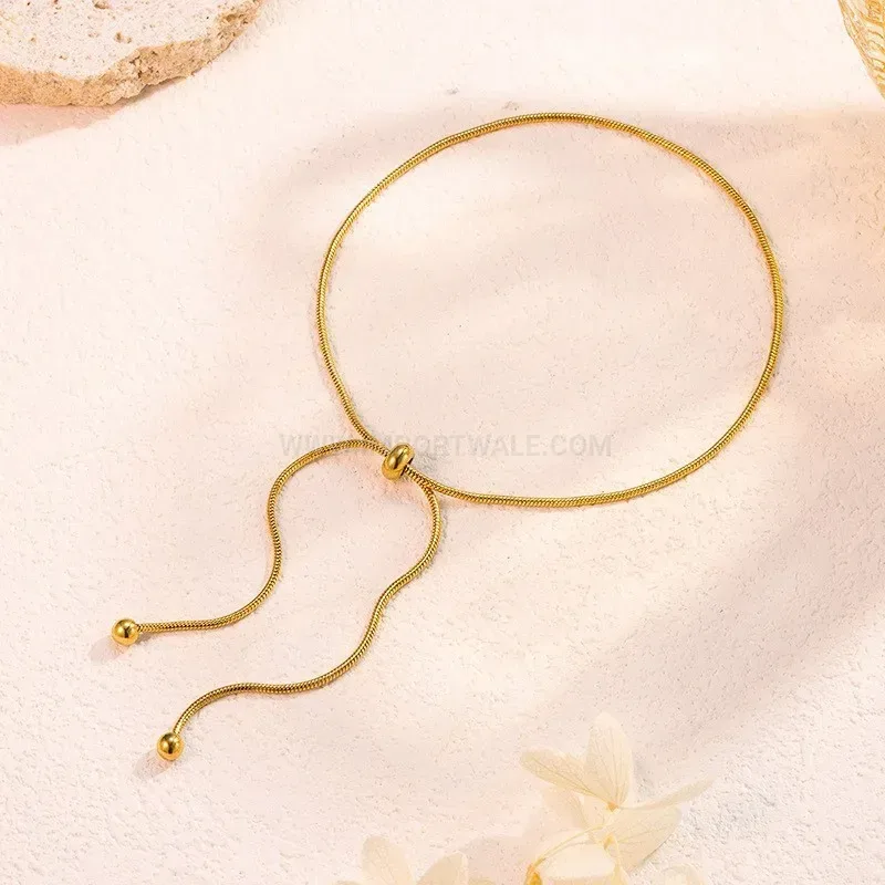 Bold Adjustable Titanium Steel Snake Chain Choker Necklace