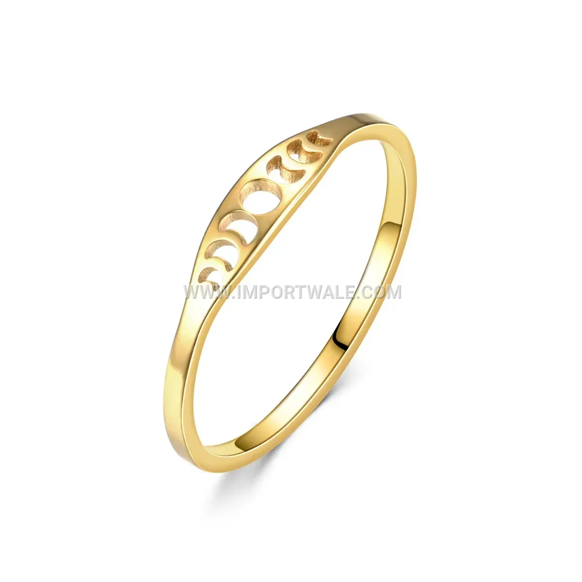 Delicate Cutout Celestial Motif Stainless Steel Band