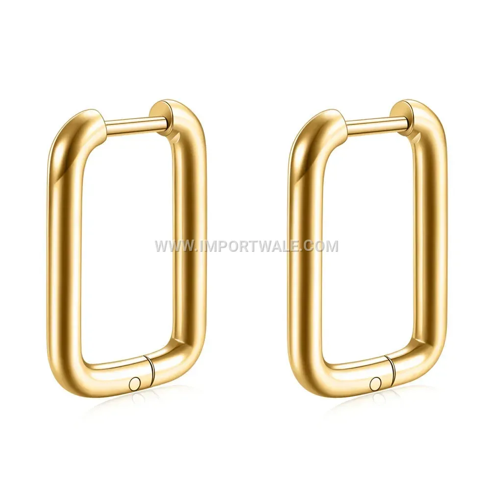 Minimalist U Shaped Stainless Steel Huggie Hoop Earrings