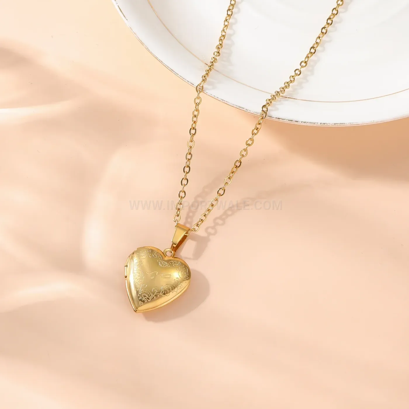 Classic Stainless Steel Arabic Script Heart Calligraphy Pendant Necklace