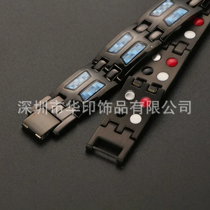 Stylish Men Carbon Fiber Titanium Steel Bio Bracelet