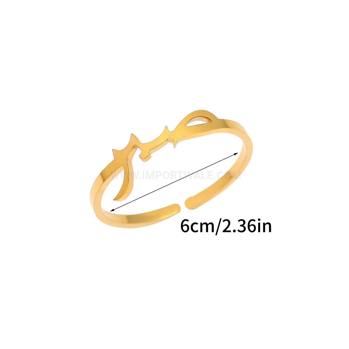 Premium Stainless Steel Arabic Calligraphy Palestine Motif Band Ring