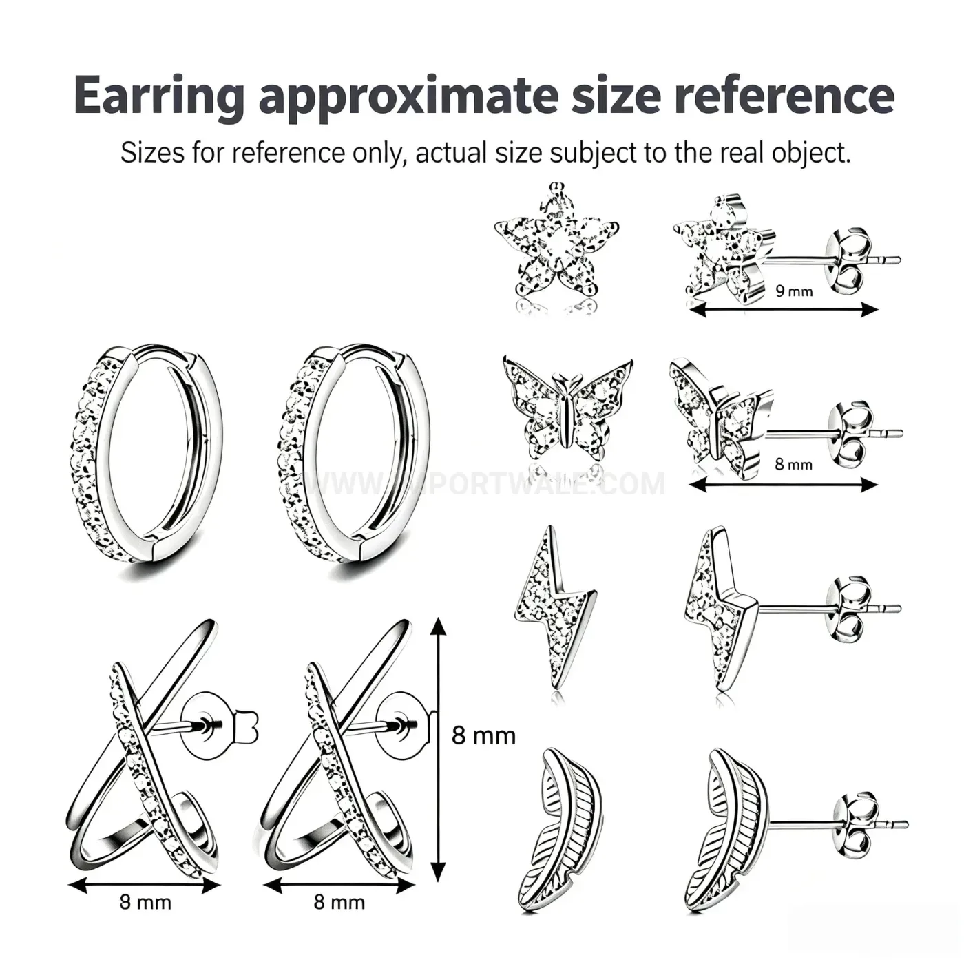 Bold Stainless Steel Geometric Piercing Stud Set