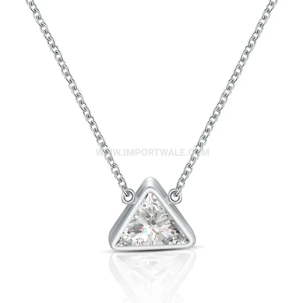 Geometric Triangular Zircon Inlaid Stainless Steel Choker Necklace