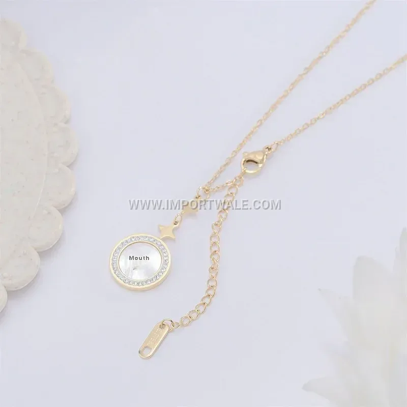 Titanium Steel Star Shell Pendant Link Chain Necklace