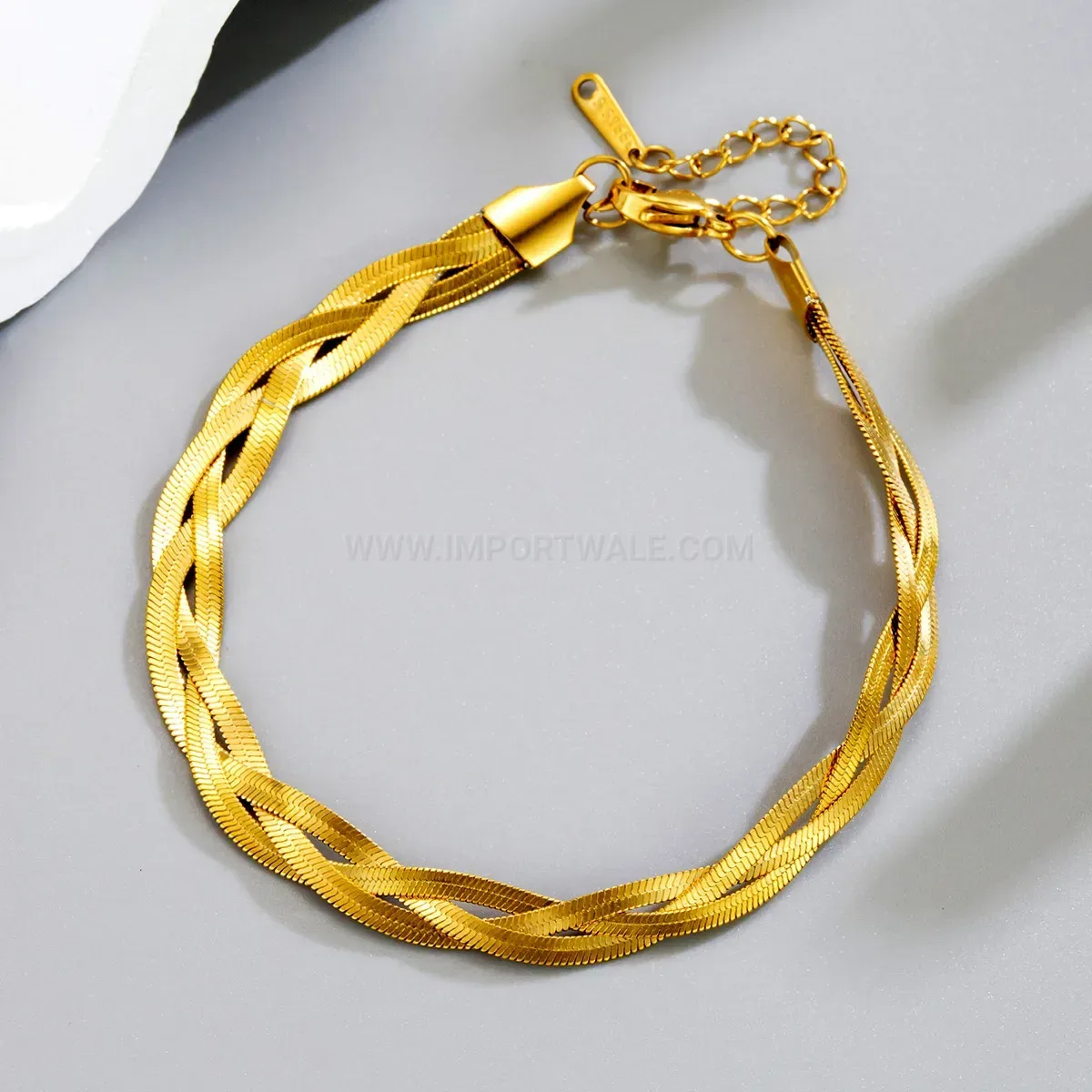 Triple Strand Braided Stainless Steel Snake Chain Bracelet