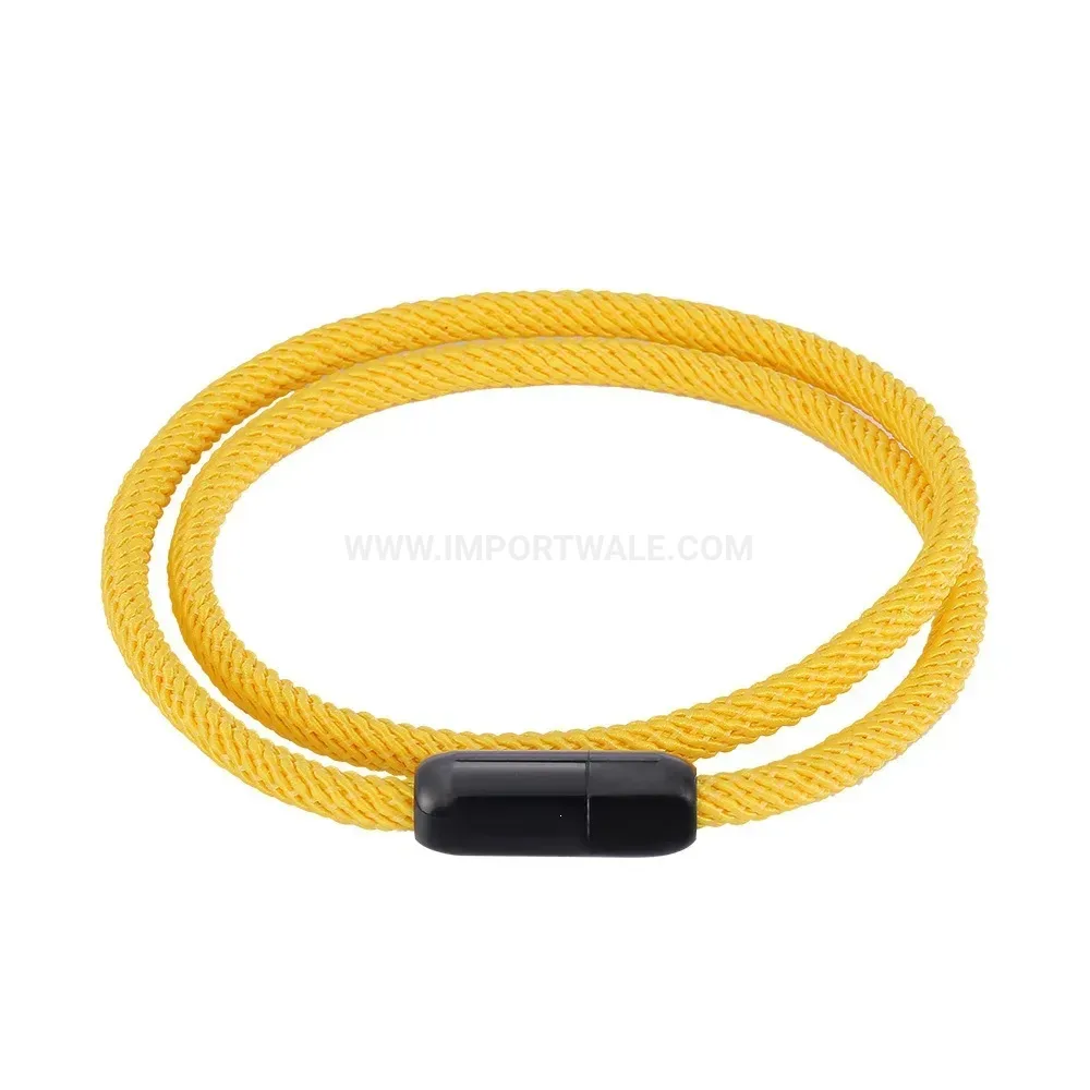 Double-Layer Milan Cord Bracelet with Black Magnetic Clasp
