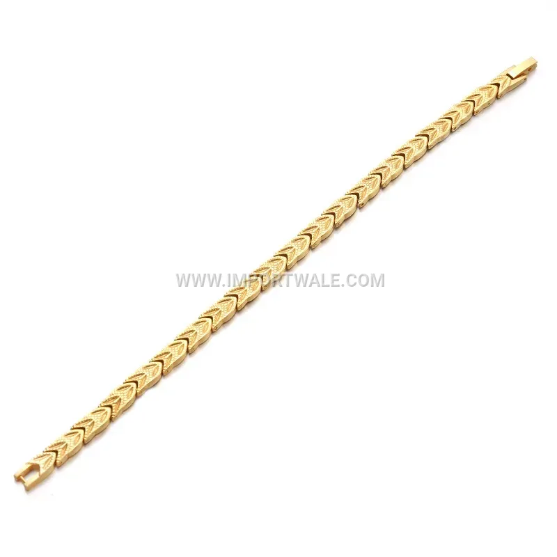 Gold Wheat Ear Magnetic Titanium Steel Health Bracelet