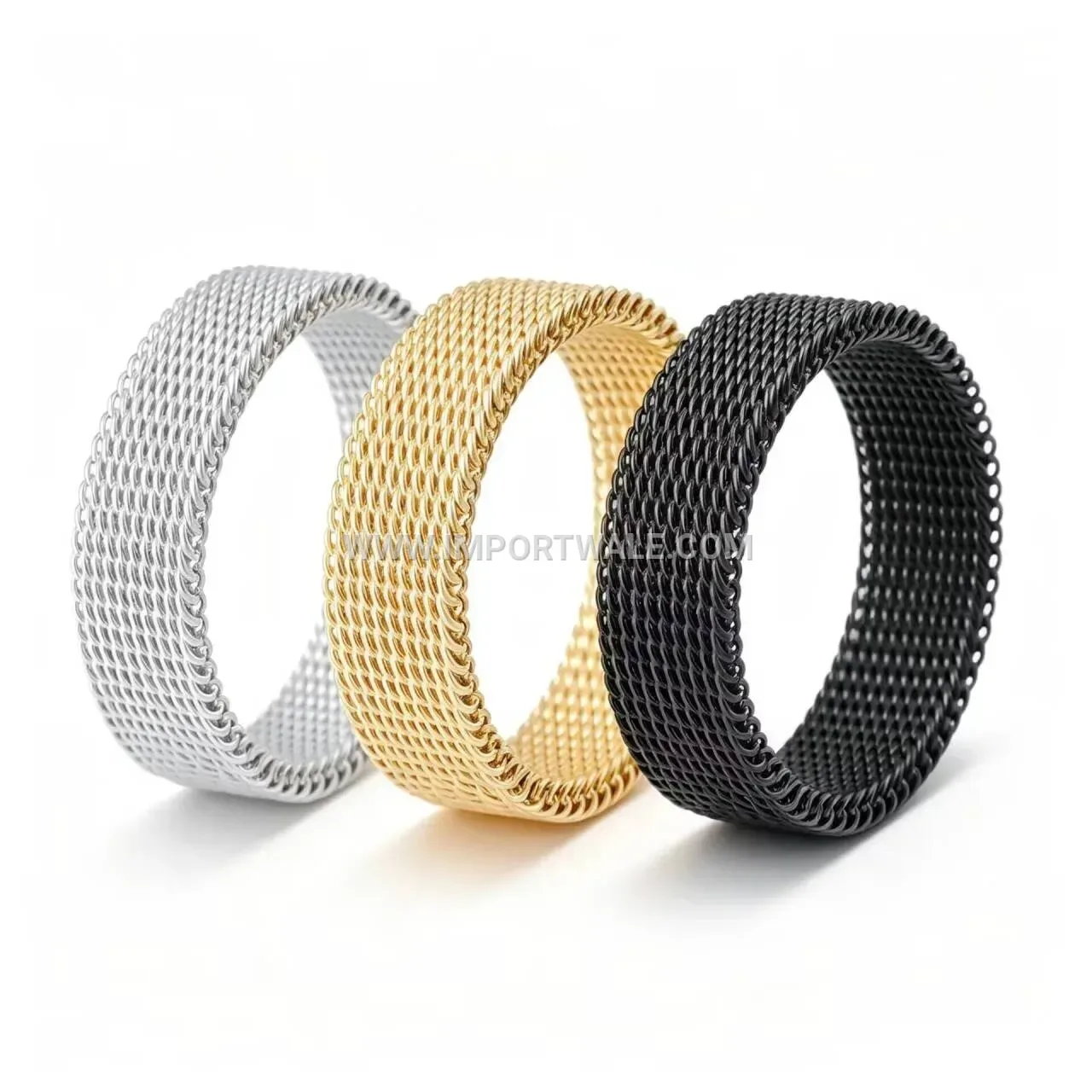 Woven Stainless Steel Mesh Band Ring