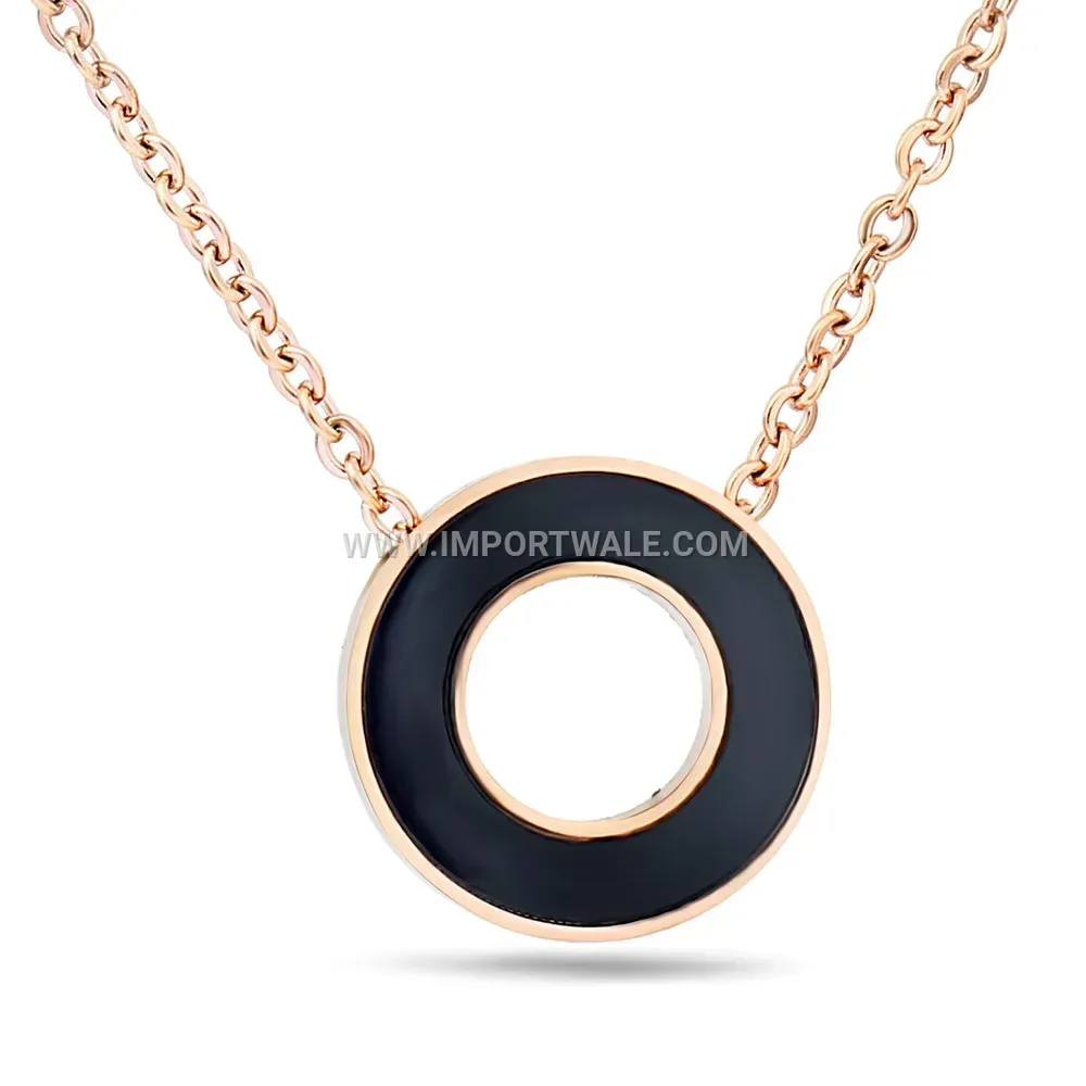 Geometric Hollow Shell Inlay Stainless Steel Layered Necklace