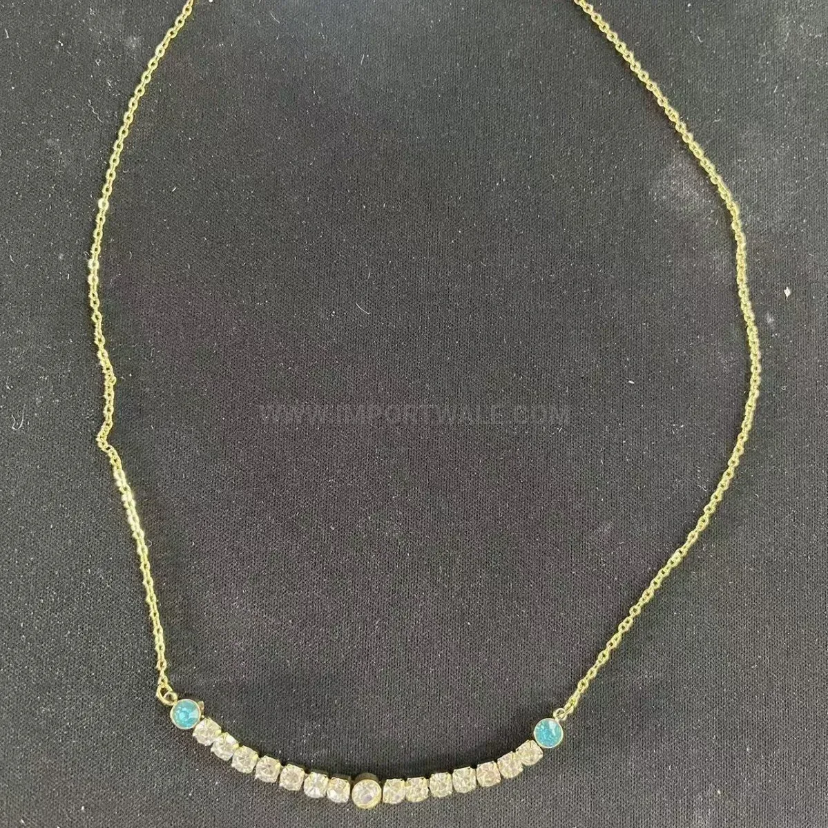 Premium Gold Plated Stainless Steel Rhinestone Chain Link Necklace