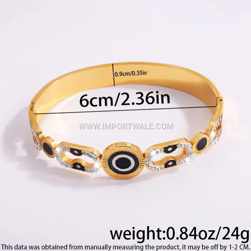 Retro Gold Tone Titanium Steel Geometric Bangle Bracelet