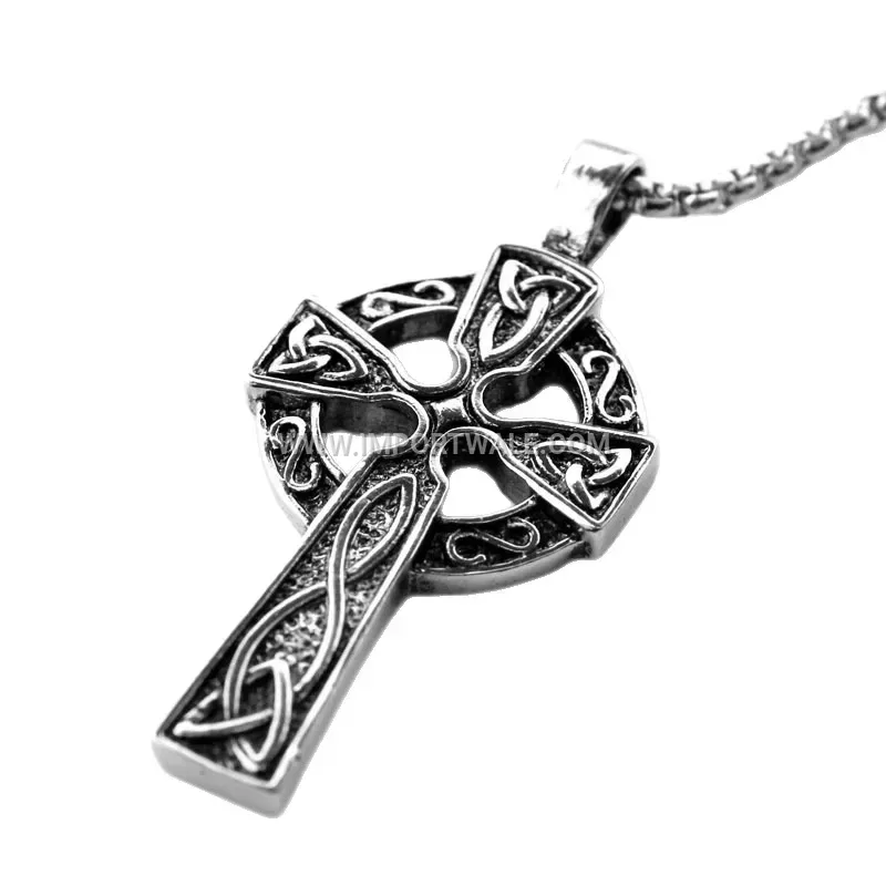 Celtic Knot Thor Cross Titanium Steel Pendant