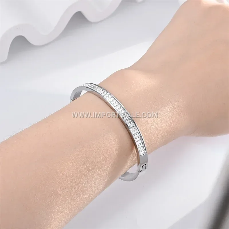 Multi-Strand Faux Leather Rhinestone Bracelet With Stainless Steel Magnetic Clasp