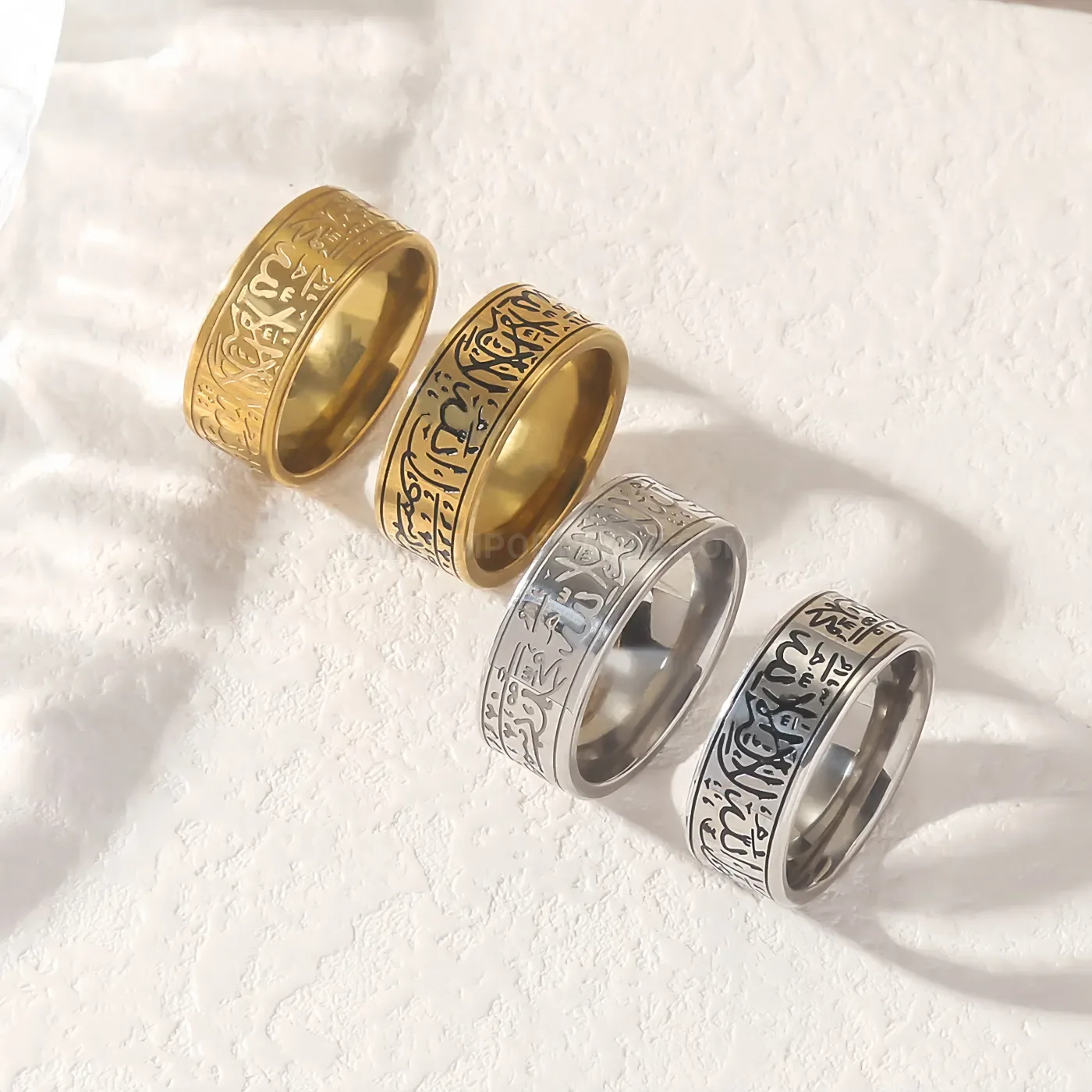 Stylish Vintage Style Ayatul Kursi Arabic Calligraphy Ring