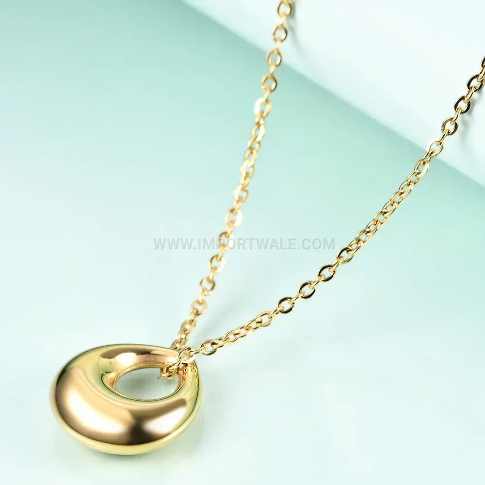 Hollow Teardrop Stainless Steel Pendant Necklace