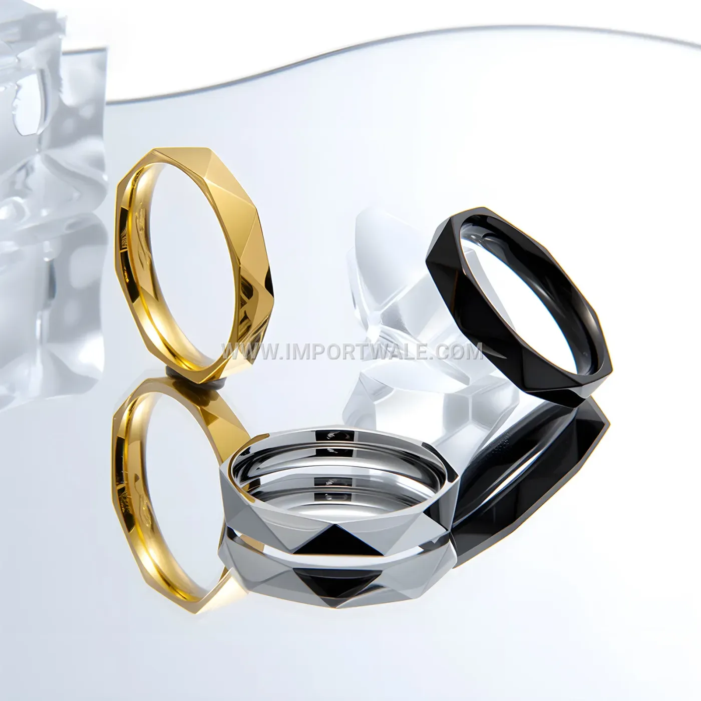 Geometric Rhombus Stainless Steel Band Ring