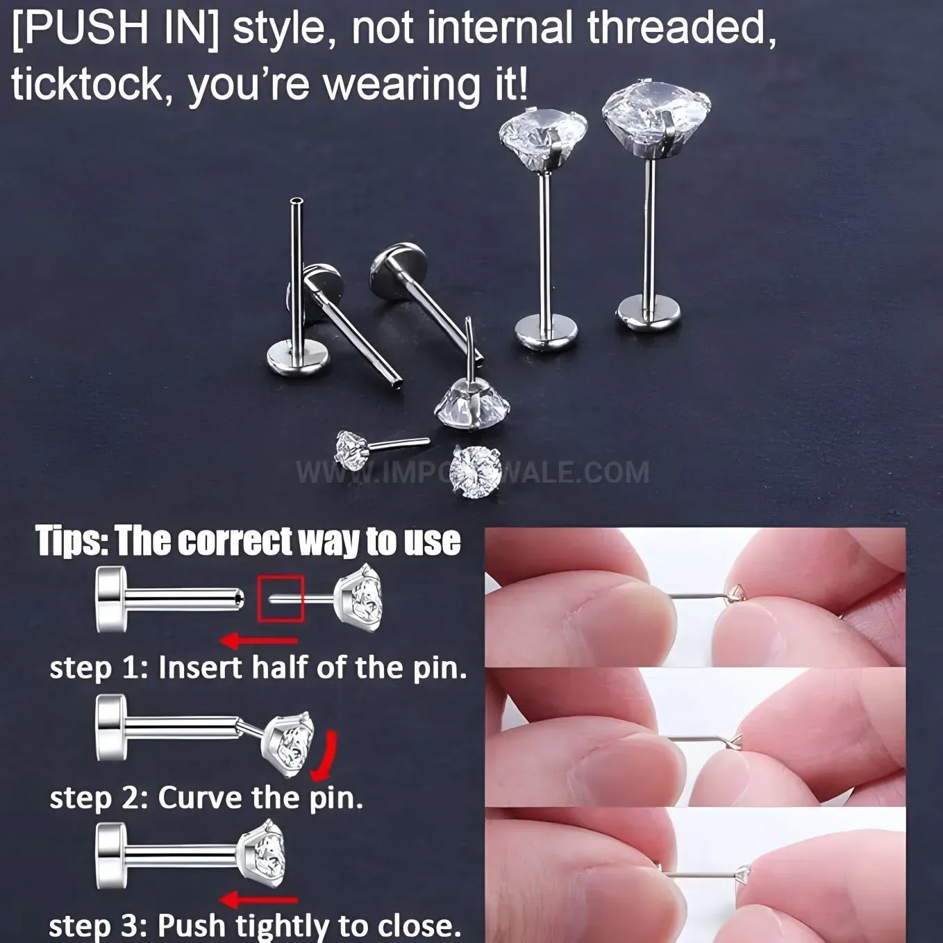 Fashion Prong Set Zirconia Stainless Steel Piercing Earring