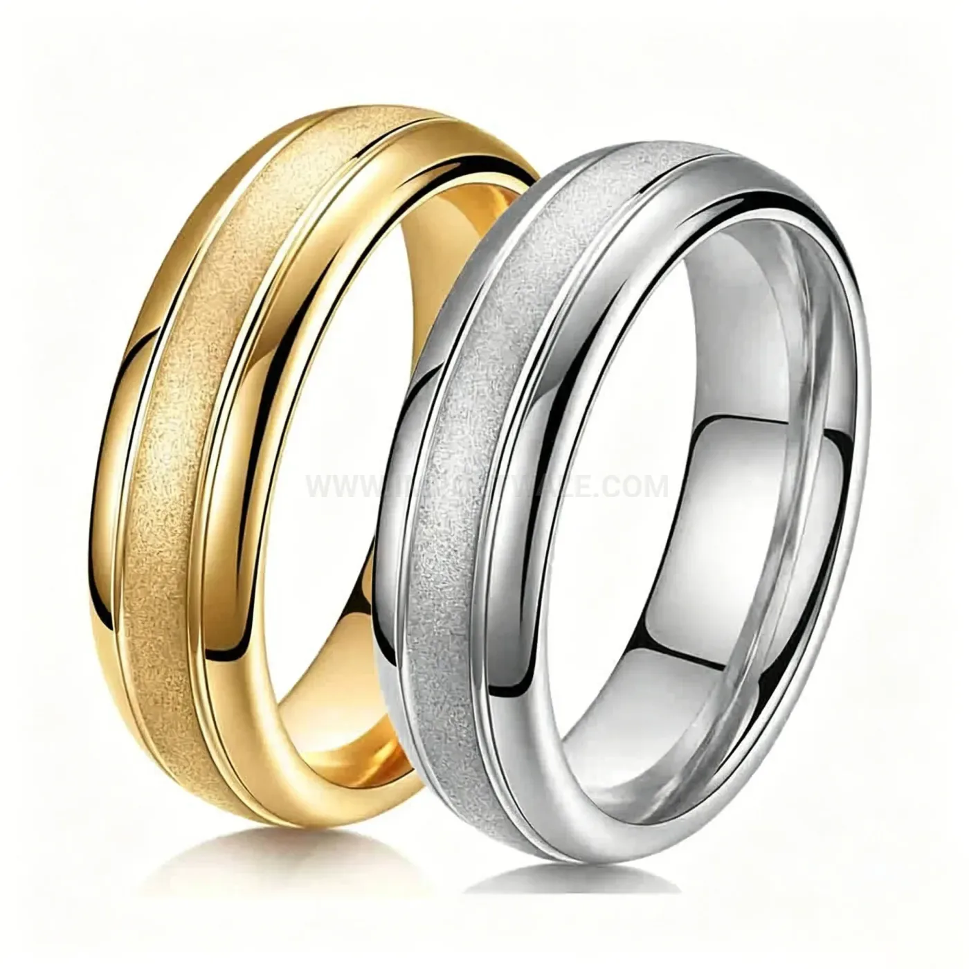 Modern Minimalist Matte Center 304 Stainless Steel Band Ring