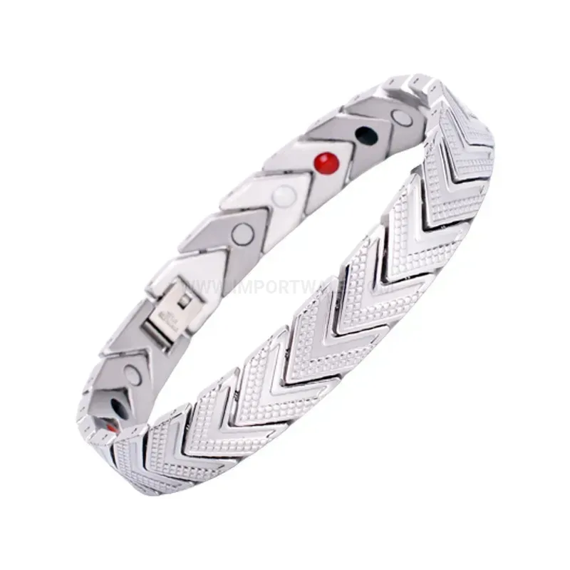 Bold Arrowhead Pattern Titanium Steel Bio Magnetic Bracelet