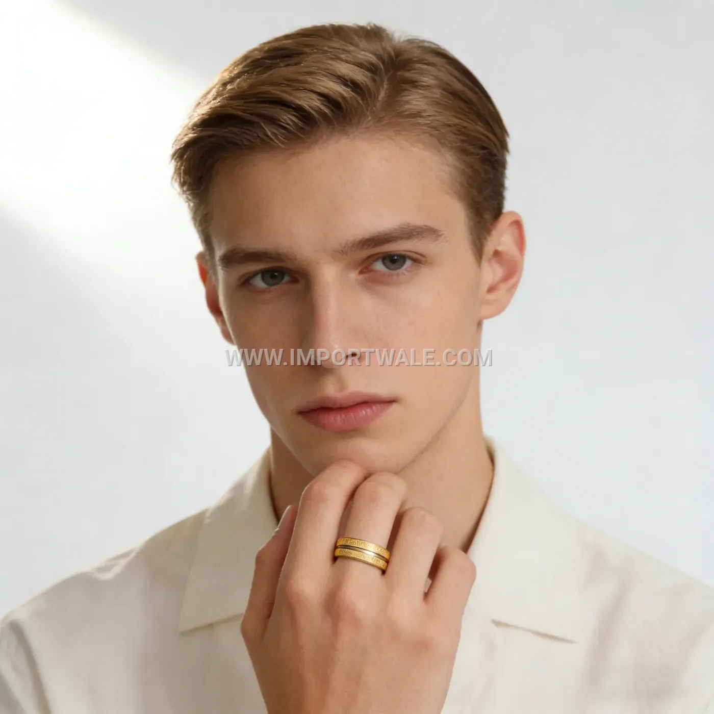 Frosted Stainless Steel Minimalist Band Ring