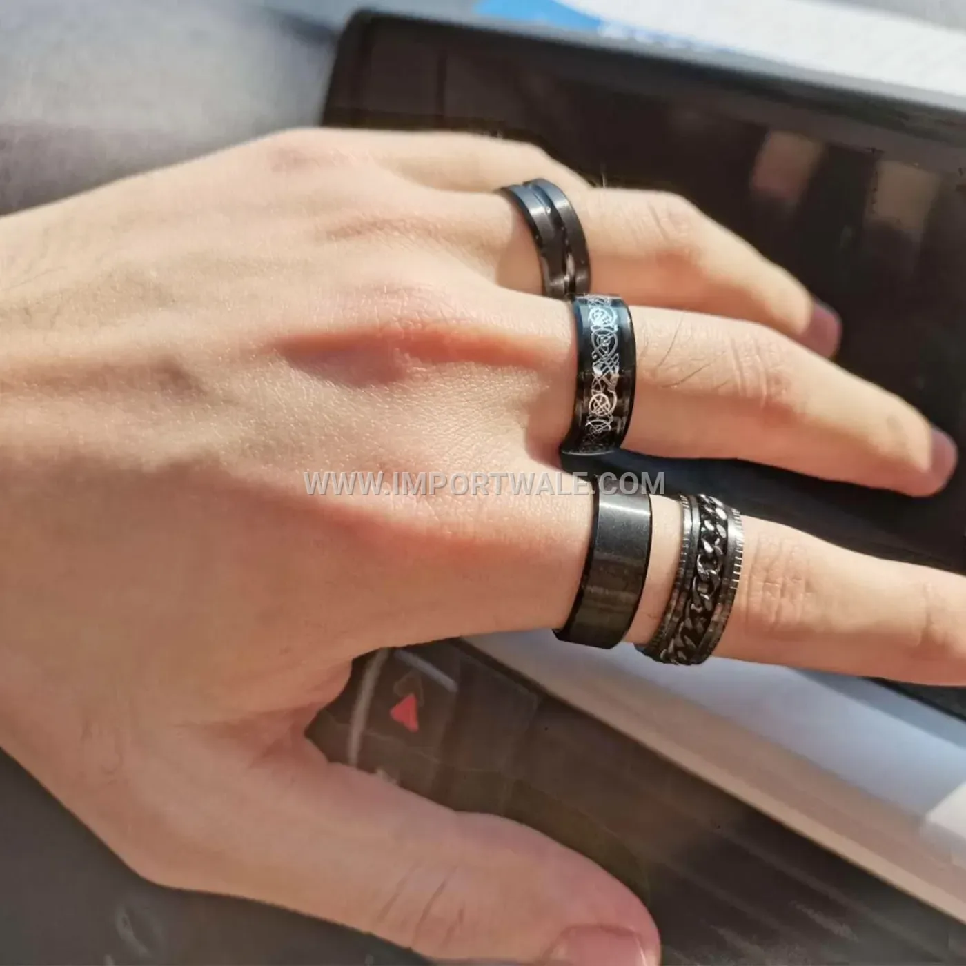 Rotatable Spinner Stainless Steel Band Ring