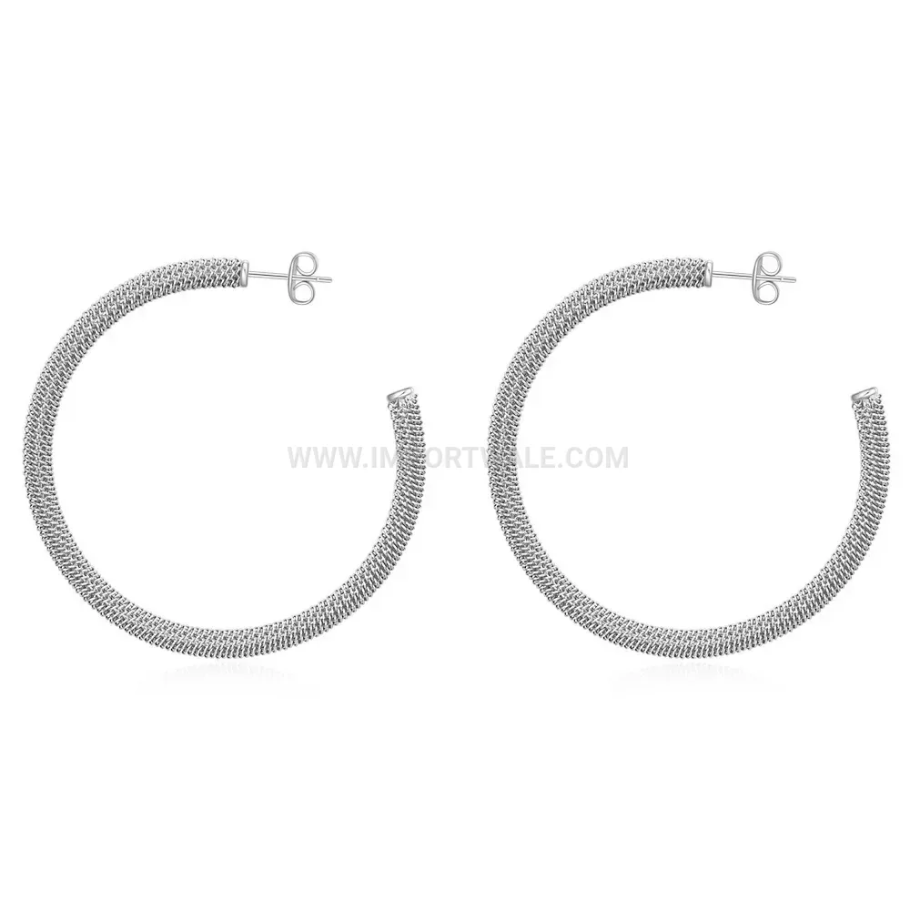Retro Vintage Style Open C Shape Stainless Steel Earrings