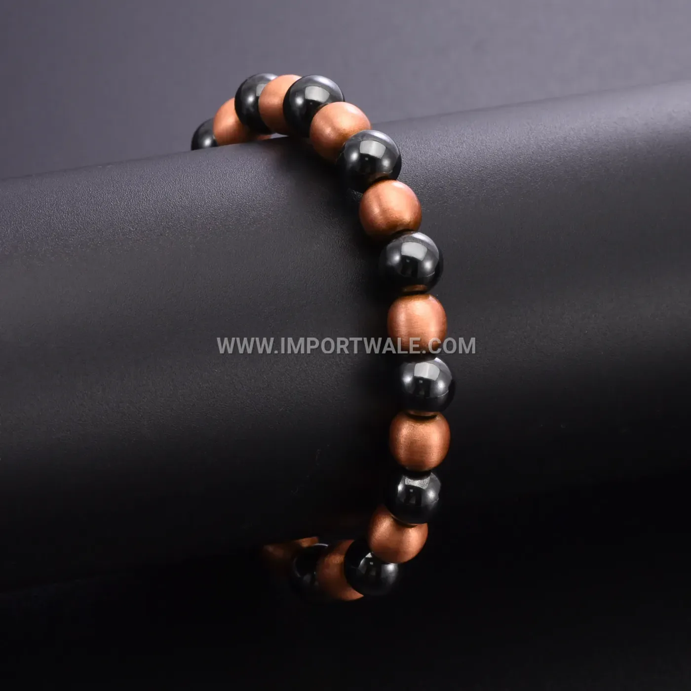 Vintage Red Copper Magnetic Bead Beaded Bracelet