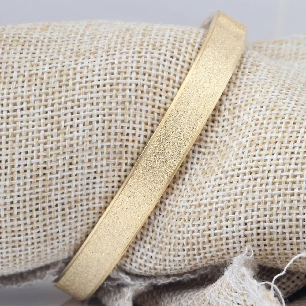 Designer Frosted Finish Stainless Steel Hinged Bangle Bracelet