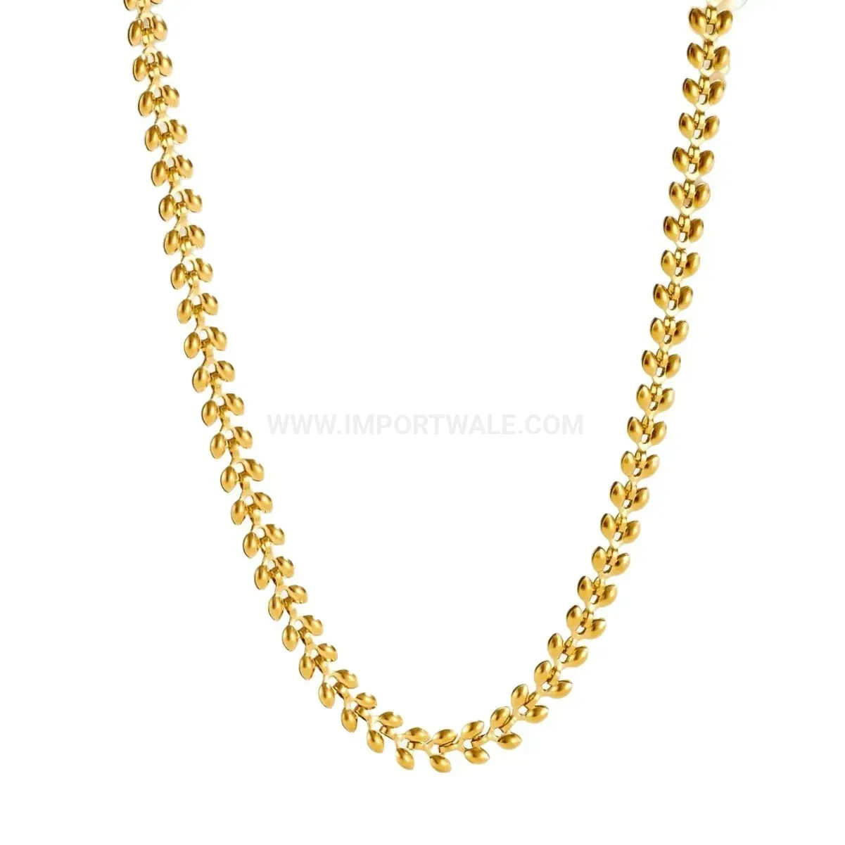 Stylish Gold Stainless Steel Wheat Ear Pendant Jewelry Set