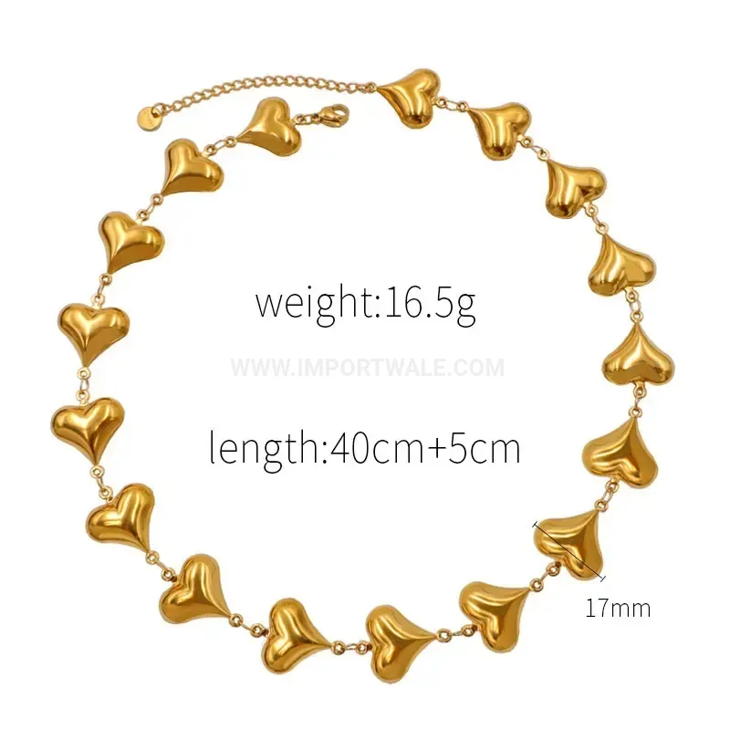 Stylish Chic Titanium Steel Heart Charm Statement Jewelry