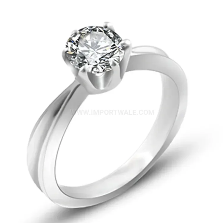Cast Stainless Steel Gem Accent Band Ring