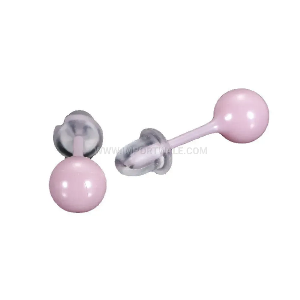 Minimalist Round Ceramic Stud Earrings With Stainless Steel Posts